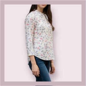 Arthur & Fox Floral Long Sleeve 3/4 Button Down Top